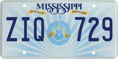 MS license plate ZIQ729