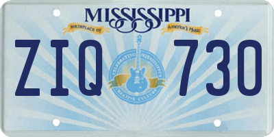 MS license plate ZIQ730