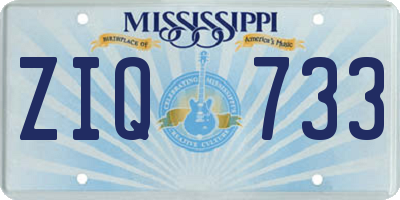 MS license plate ZIQ733