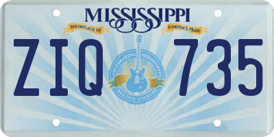 MS license plate ZIQ735