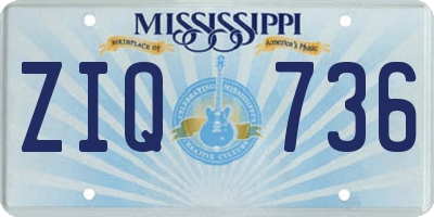 MS license plate ZIQ736