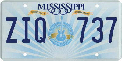 MS license plate ZIQ737