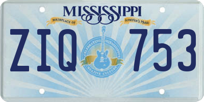 MS license plate ZIQ753