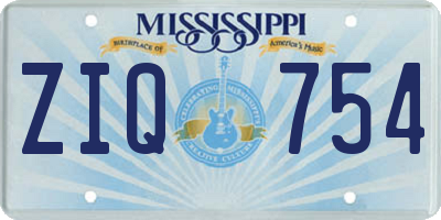 MS license plate ZIQ754