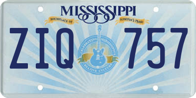 MS license plate ZIQ757