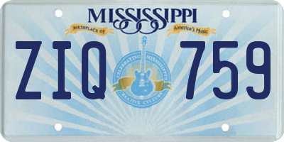 MS license plate ZIQ759