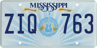 MS license plate ZIQ763