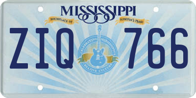 MS license plate ZIQ766