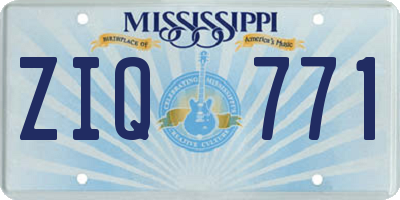 MS license plate ZIQ771