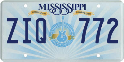 MS license plate ZIQ772