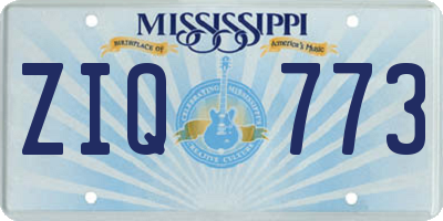 MS license plate ZIQ773