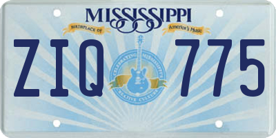 MS license plate ZIQ775