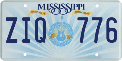 MS license plate ZIQ776