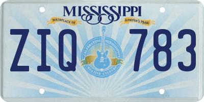 MS license plate ZIQ783