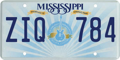 MS license plate ZIQ784