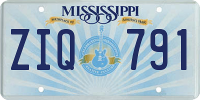 MS license plate ZIQ791