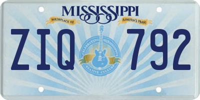 MS license plate ZIQ792