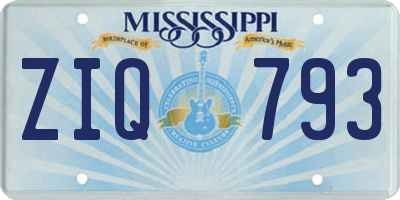 MS license plate ZIQ793