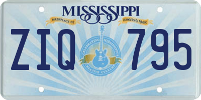 MS license plate ZIQ795