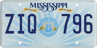 MS license plate ZIQ796
