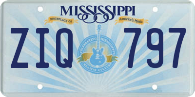 MS license plate ZIQ797