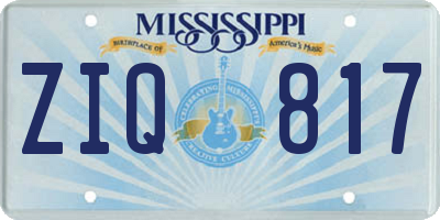 MS license plate ZIQ817