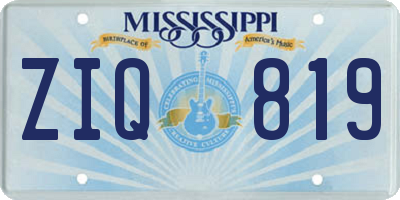 MS license plate ZIQ819