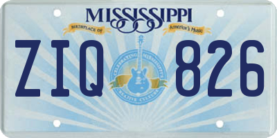 MS license plate ZIQ826