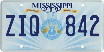 MS license plate ZIQ842