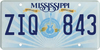 MS license plate ZIQ843