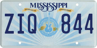 MS license plate ZIQ844