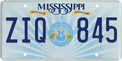 MS license plate ZIQ845