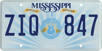 MS license plate ZIQ847