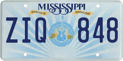 MS license plate ZIQ848