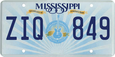 MS license plate ZIQ849