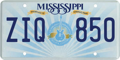 MS license plate ZIQ850