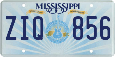 MS license plate ZIQ856