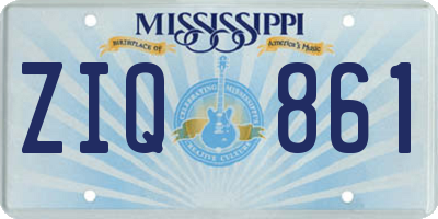 MS license plate ZIQ861