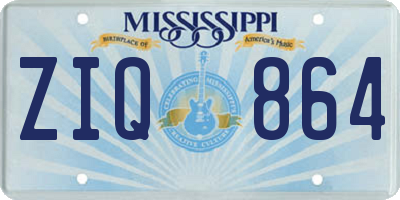 MS license plate ZIQ864