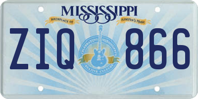 MS license plate ZIQ866