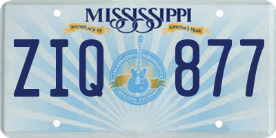 MS license plate ZIQ877