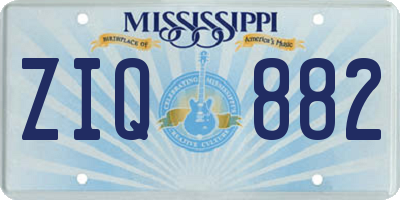 MS license plate ZIQ882