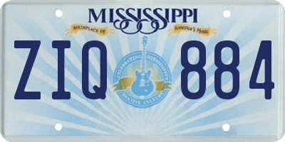 MS license plate ZIQ884