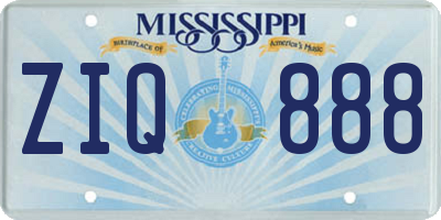 MS license plate ZIQ888