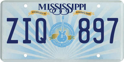 MS license plate ZIQ897