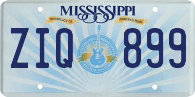 MS license plate ZIQ899