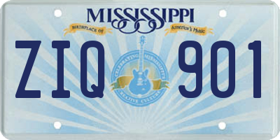 MS license plate ZIQ901