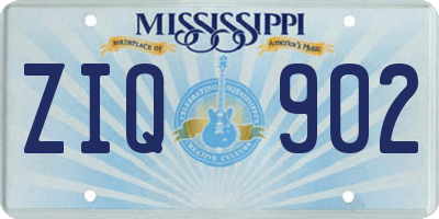 MS license plate ZIQ902