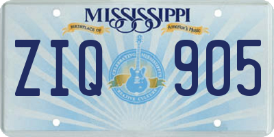 MS license plate ZIQ905