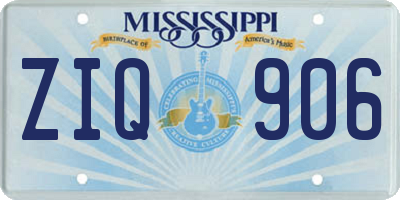 MS license plate ZIQ906